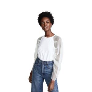 See By Chloe White Blouse with Sheer Sleeves